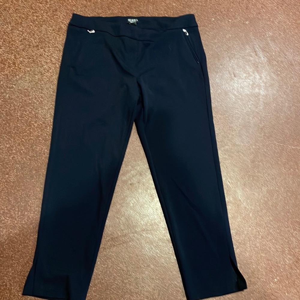 Navy stretch knit pants